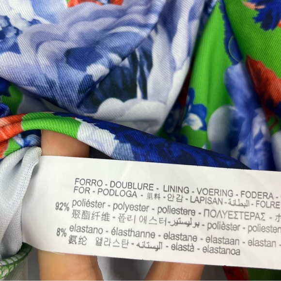 NWT Zara One Sleeve Floral Asymmetric Bodysuit Sz S - Picture 9 of 9